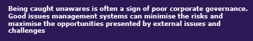 being caught unawares is a sign of poor corporate governance